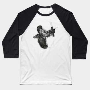 Lara Croft Drawing Baseball T-Shirt